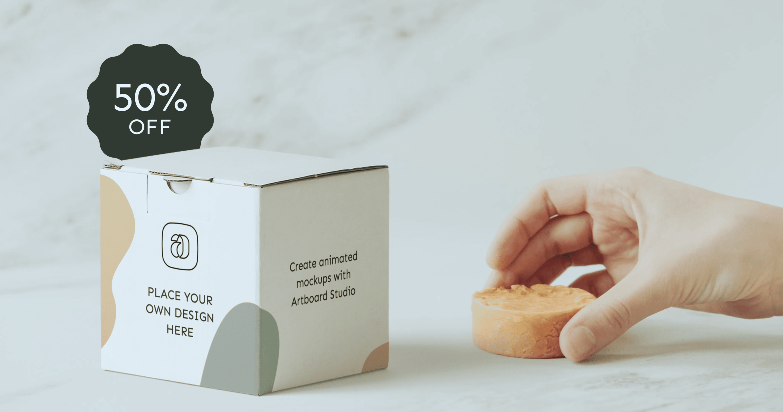 This psd mockup renders your artwork or sketches onto a box laying on a flat surface seemingly on its side ( . Animated Soap Packaging Mockup Template