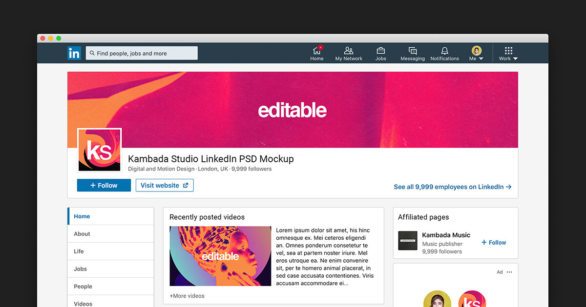Different free mockups for different popular social media platforms their contents, campaigns, ads,. Linkedin Profile Mockup Free Psd File Kambada Studio