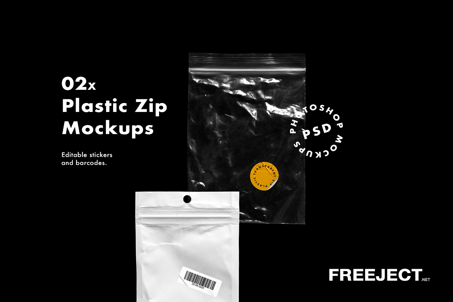 The freely accessible plastic bag mockups are equally useful and . Small Plastic Zip With Sticker Barcode Mockups Free Download Photoshop Template Psd File