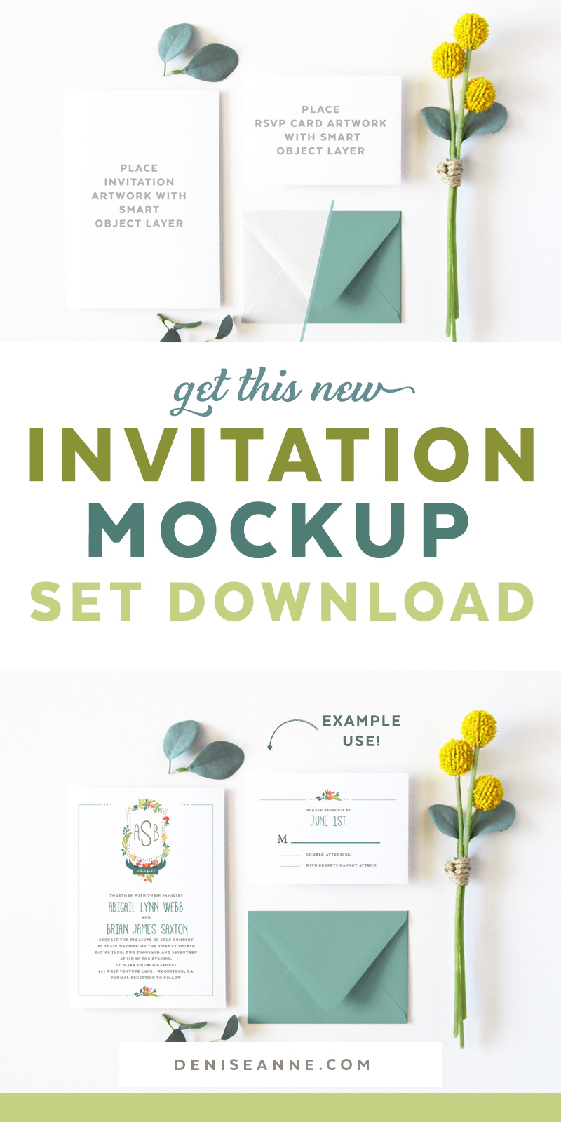 Save and close the smart object. New Invitation Mockup Set Denise Anne