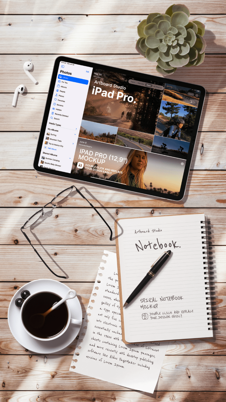 No need to use photoshop to display your app in an ipad template, just upload it or type a . Ipad Pro Notebook Mockup Template