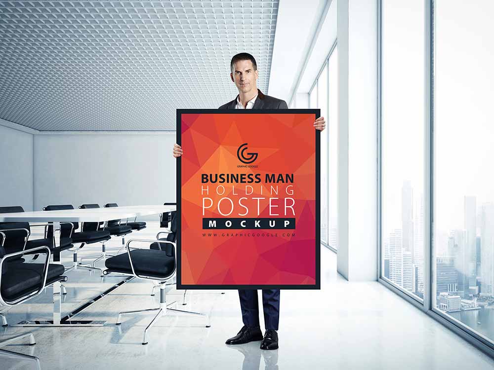 29+ Download Man Holding Poster Mockup&nbsp;Psd