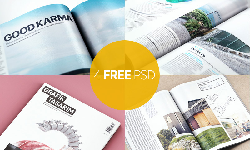 38+ Download A4 Magazine Free Mockup&nbsp;Psd